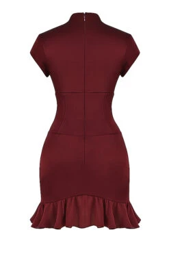 Wine Ruffle Corset Dress -Traumhafte Kleider sb8380a 02