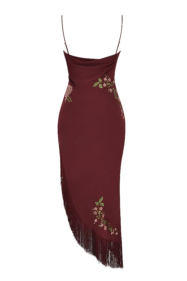 Wine Embroidered Midi Dress 16 Wine Embroidered Midi Dress – Bild 14