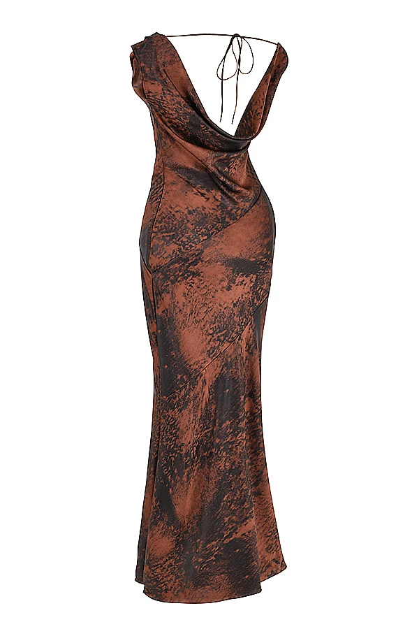 Antique Copper Bias Cut Maxi Dress 12 Antique Copper Bias Cut Maxi Dress – Bild 10
