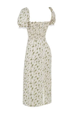 Garden Print Shirred Sundress -Traumhafte Kleider sb8547a 02