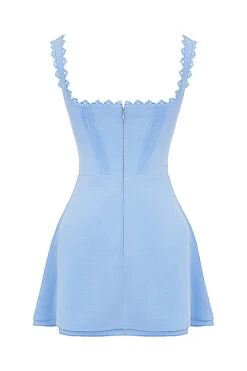 Blue Pin Tuck Mini Dress 23 Blue Pin Tuck Mini Dress -Traumhafte Kleider sb8548b 01 3a