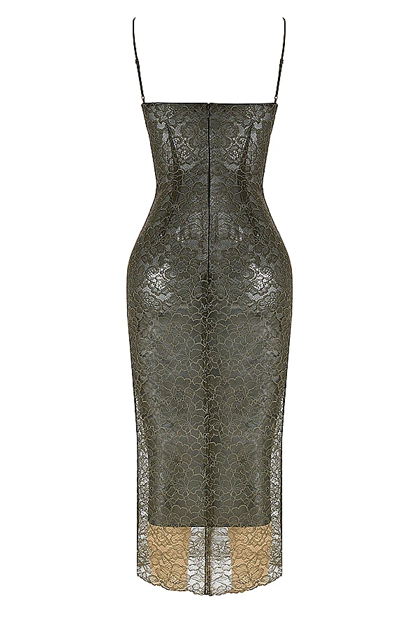 Olive Lace Midi Dress 16 Olive Lace Midi Dress – Bild 14