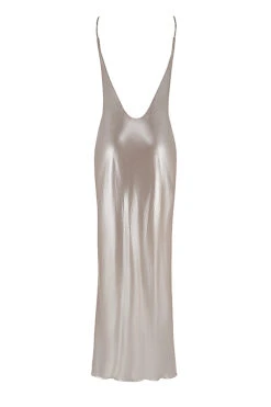 Champagne Shimmer Low Back Maxi Dress -Traumhafte Kleider sb8645 03