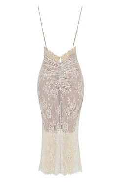 Antique Ivory Lace Midi Dress 33 Antique Ivory Lace Midi Dress -Traumhafte Kleider sb8649 03