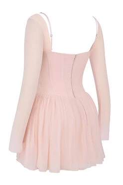 Soft Peach Corset Mini Dress -Traumhafte Kleider sb8682 02d
