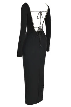 Black Crystal Embellished Maxi Dress 30 Black Crystal Embellished Maxi Dress -Traumhafte Kleider sb8712 02