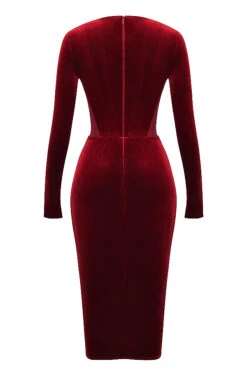 Wine Velvet Corset Dress -Traumhafte Kleider sb8721 03