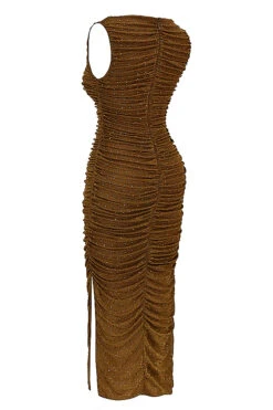 Coffee Crystallised Maxi Dress -Traumhafte Kleider sb8771 02