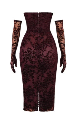 Black Cherry Devore Corset Dress -Traumhafte Kleider sb8793 03