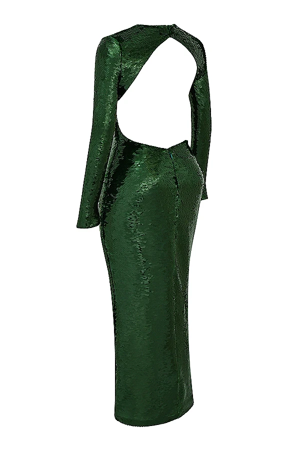 Pine Green Sequin Maxi Dress 16 Pine Green Sequin Maxi Dress – Bild 14