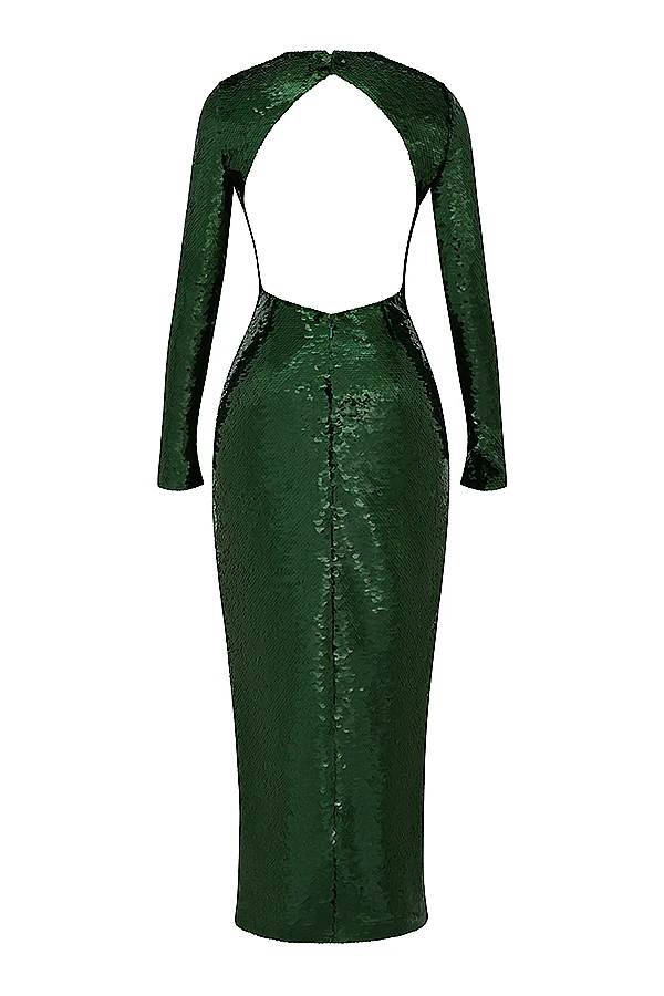 Pine Green Sequin Maxi Dress 17 Pine Green Sequin Maxi Dress – Bild 15