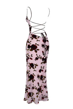 Pink Devore Maxi Dress -Traumhafte Kleider sb8872 02