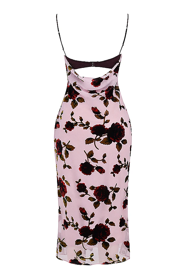 Pink Devore Midi Dress 20 Pink Devore Midi Dress – Bild 18