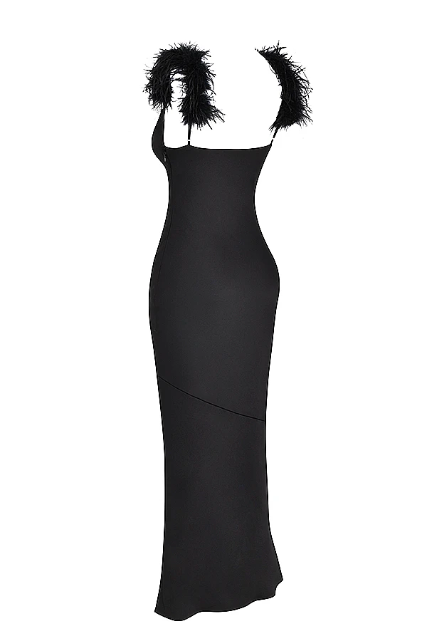 Black Satin Maxi Dress 18 Black Satin Maxi Dress – Bild 16