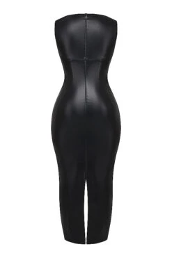 Black Vegan Leather Maxi Dress 23 Black Vegan Leather Maxi Dress -Traumhafte Kleider sb8915a 03