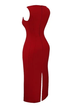 Red Rose Plunge Maxi Dress -Traumhafte Kleider sb8923 02