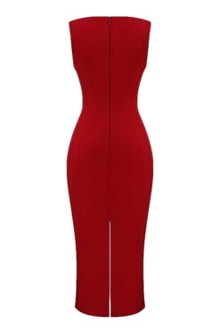 Red Rose Plunge Maxi Dress -Traumhafte Kleider sb8923 03