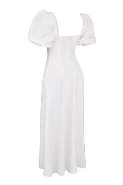 White Puff Sleeve Sundress -Traumhafte Kleider sb8981a 02