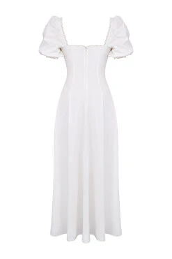 White Puff Sleeve Sundress -Traumhafte Kleider sb8981a 03