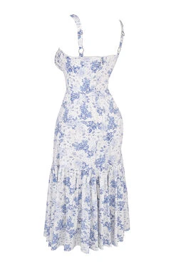 Blue Print Midi Sundress -Traumhafte Kleider sb8983 02