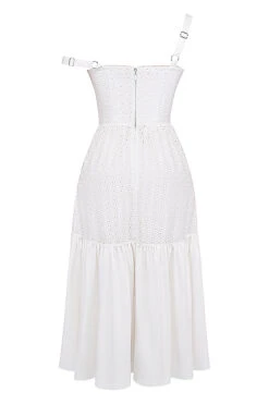 White Broderie Anglaise Midi Sundress -Traumhafte Kleider sb8983a 03