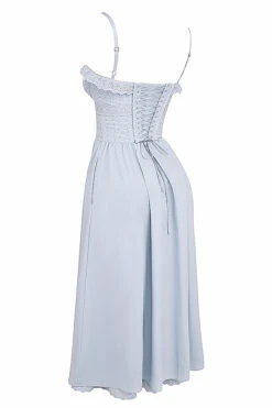 Soft Blue Broderie Anglais Midi SunDress -Traumhafte Kleider sb8988 02