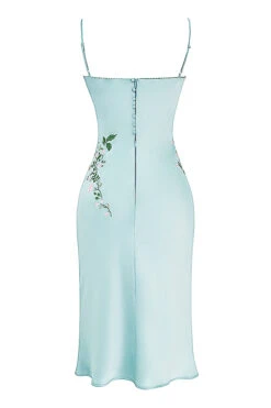Light Jade Embroidered Slip Dress -Traumhafte Kleider sb8996 03a