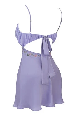 Embroidered Lavender Mini Dress -Traumhafte Kleider sb8999 02