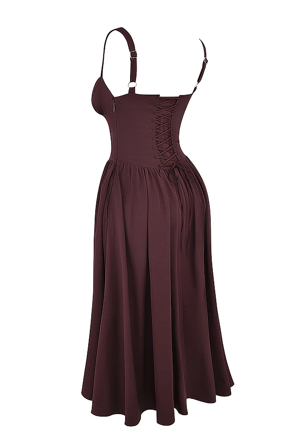 Rich Brown Midi Sundress 19 Rich Brown Midi Sundress – Bild 17