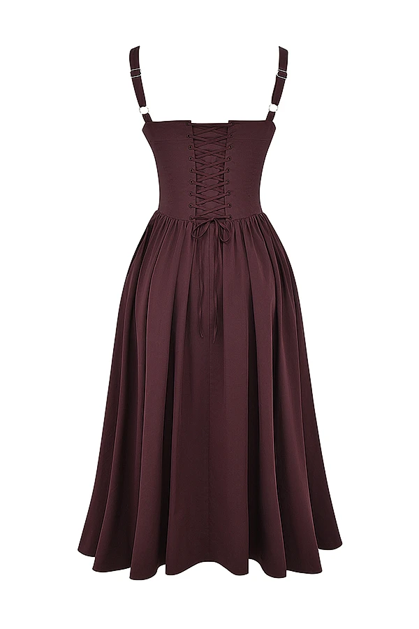 Rich Brown Midi Sundress 20 Rich Brown Midi Sundress – Bild 18