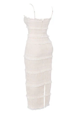 Ivory Sequin Pleat Maxi Dress -Traumhafte Kleider sb9012 02