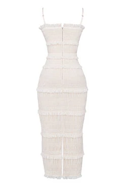 Ivory Sequin Pleat Maxi Dress -Traumhafte Kleider sb9012 03