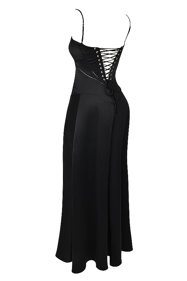 Black Lace Up Maxi Dress 15 Black Lace Up Maxi Dress – Bild 13