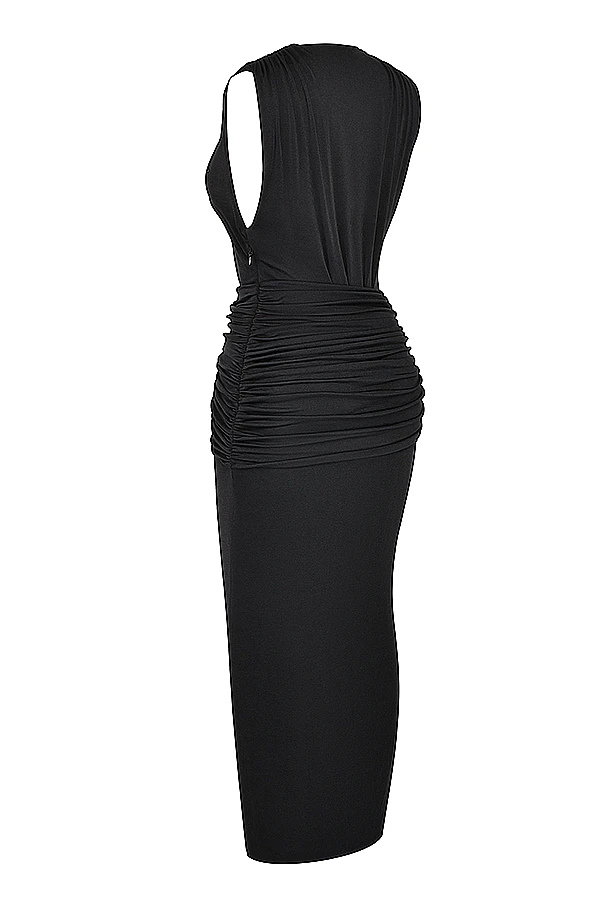Black Plunge Maxi Dress 16 Black Plunge Maxi Dress – Bild 14