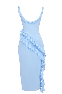 Soft Blue Ruffle Maxi Dress -Traumhafte Kleider sb9117a 03