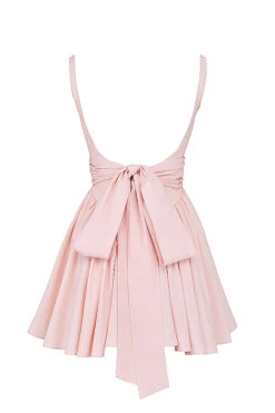 Soft Peach Bow Mini Dress -Traumhafte Kleider sb9124b 03