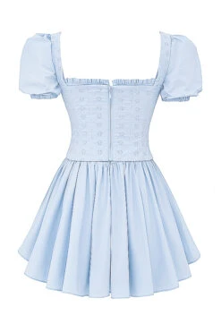 Soft Blue Broderie Corset Mini Dress -Traumhafte Kleider sb9167 03a