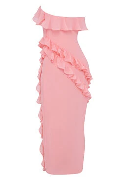 Apricot Ruffle Maxi Dress -Traumhafte Kleider sb9175 02