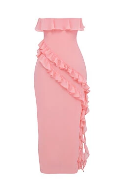 Apricot Ruffle Maxi Dress -Traumhafte Kleider sb9175 03