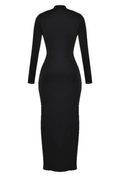 Black Draped Maxi Dress -Traumhafte Kleider sb9260 03