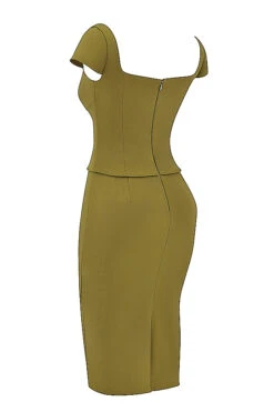Olive Corset Midi Dress -Traumhafte Kleider sb9376 02a