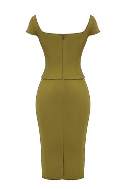 Olive Corset Midi Dress -Traumhafte Kleider sb9376 03a