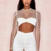 Ivory Crystal Cropped Top -Traumhafte Kleider serenaamalia 8