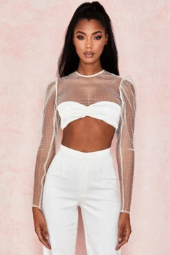 Ivory Crystal Cropped Top