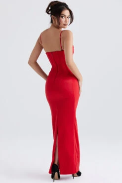 Red Satin Corset Maxi Dress -Traumhafte Kleider shani 8