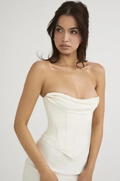 Ivory Satin Strapless Corset Midi Dress -Traumhafte Kleider sienna 12