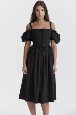 Black Puff Sleeve Midi Sundress 26 Black Puff Sleeve Midi Sundress -Traumhafte Kleider silvana 7