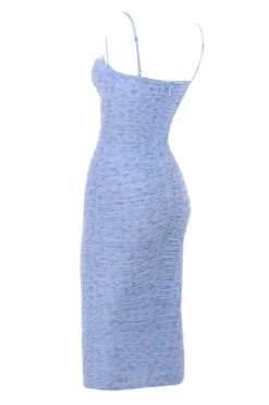 Blue Floral Ruched Midi Dress 32 Blue Floral Ruched Midi Dress -Traumhafte Kleider sirene light blue 03