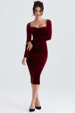 Wine Velvet Corset Dress -Traumhafte Kleider solaine 2