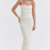 Ivory Sequin Pleat Maxi Dress 1 Ivory Sequin Pleat Maxi Dress -Traumhafte Kleider solana 3